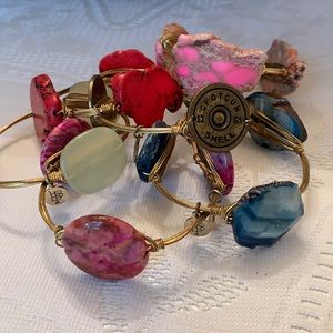 6  Bourbon and Bowties gold and stone bracelets